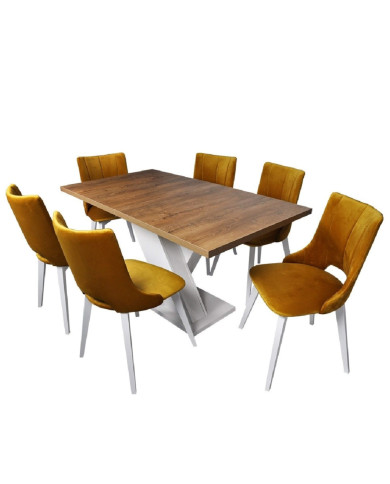 Stół nr 26 X Laminat, kolumnowy, prostokątny, rozkładany, 150-190/77/80 cm, FEMIX Stół nr 26 X Laminat, kolumnowy, prostokątny, rozkładany, 150-190/77/80 cm, FEMIX