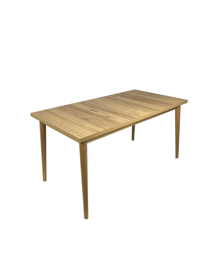 Stół nr 27 Bergen Laminat, prostokątny, rozkładany, nogi drewniane okrągłe, 150-190/77/80 cm, FEMIX