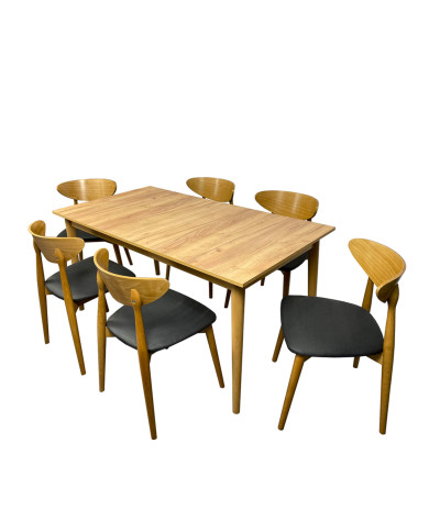 Stół nr 29 Rio Laminat, prostokątny, rozkładany, nogi drewniane okrągłe, 150-190/75/80 cm, FEMIX Stół nr 29 Rio Laminat, prostokątny, rozkładany, nogi drewniane okrągłe, 150-190/75/80 cm, FEMIX