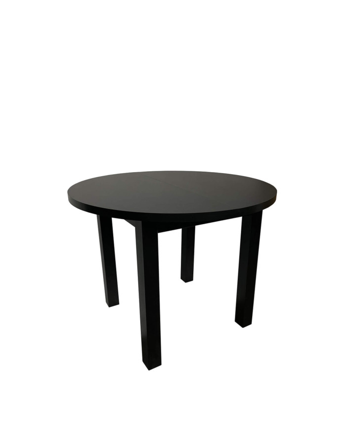 Stół nr 24 Laminat, okrągły, rozkładany, nogi drewniane, 100-140/77/100 cm, FEMIX