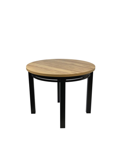 Stół nr 34 Uran, laminat, okrągły, rozkładany, nogi drewniane proste, 100-140/77/100 cm, FEMIX