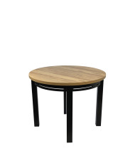 Stół nr 34 Uran, laminat, okrągły, rozkładany, nogi drewniane proste, 100-140/77/100 cm, FEMIX