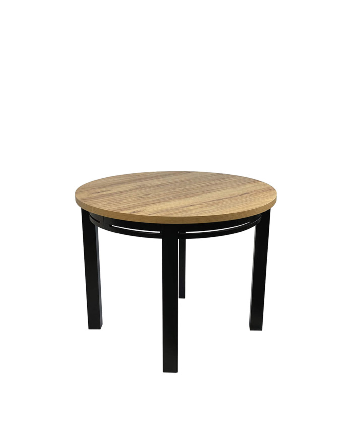 Stół nr 34 Uran, okrągły, rozkładany, nogi drewniane, 100-140/77/100 cm, FEMIX
