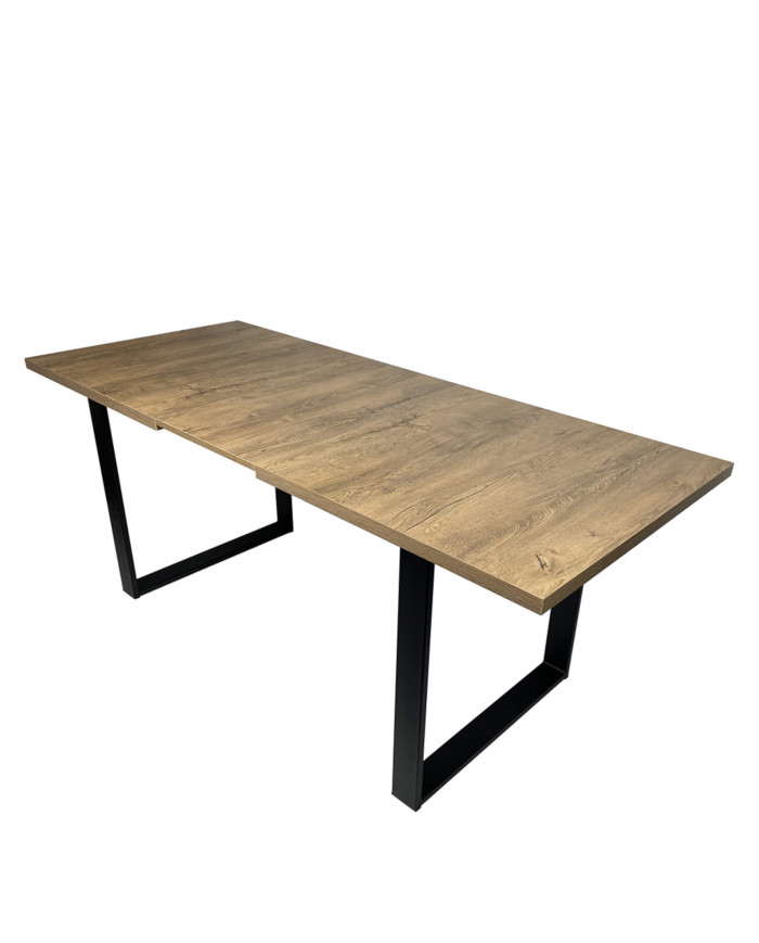 Stół nr 36 Grand Laminat, prostokątny, rozkładany, nogi metalowe czarne, 150-190/77/80 cm, FEMIX