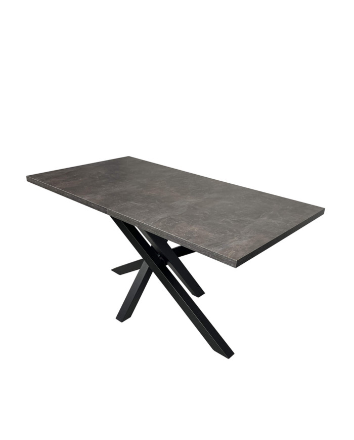 Stół nr 38 Lucas Laminat, prostokątny, rozkładany, nogi metalowe czarne, 150-190/77/80 cm, FEMIX