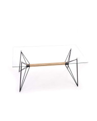 Stół Allegro, prostokątny, szklany blat, metalowe nogi, 160/80/75 cm