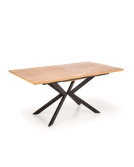 Stół Legarto, rozkładany, dąb naturalny/ czarny, 160-200/90/76 cm