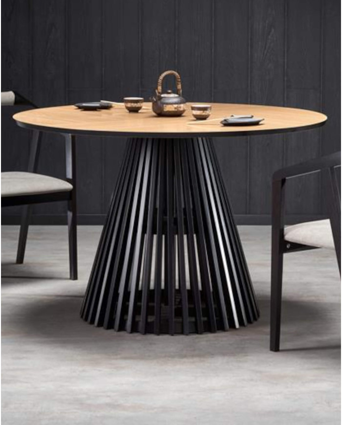 Stół Miyaki, dąb naturalny/czarny, 120x77 cm