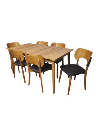 Zestaw stołowy nr 59, stół nr 29 Rio Laminat + 6 krzeseł Porto, FEMIX