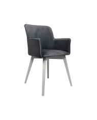 Krzesło Viki 2, drewniane, tapicerowane siedzisko i oparcie, Femix