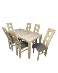 Zestaw stołowy nr 21 Stół nr 10 Camilla laminat + 6 krzeseł Fila Niska, FEMIX