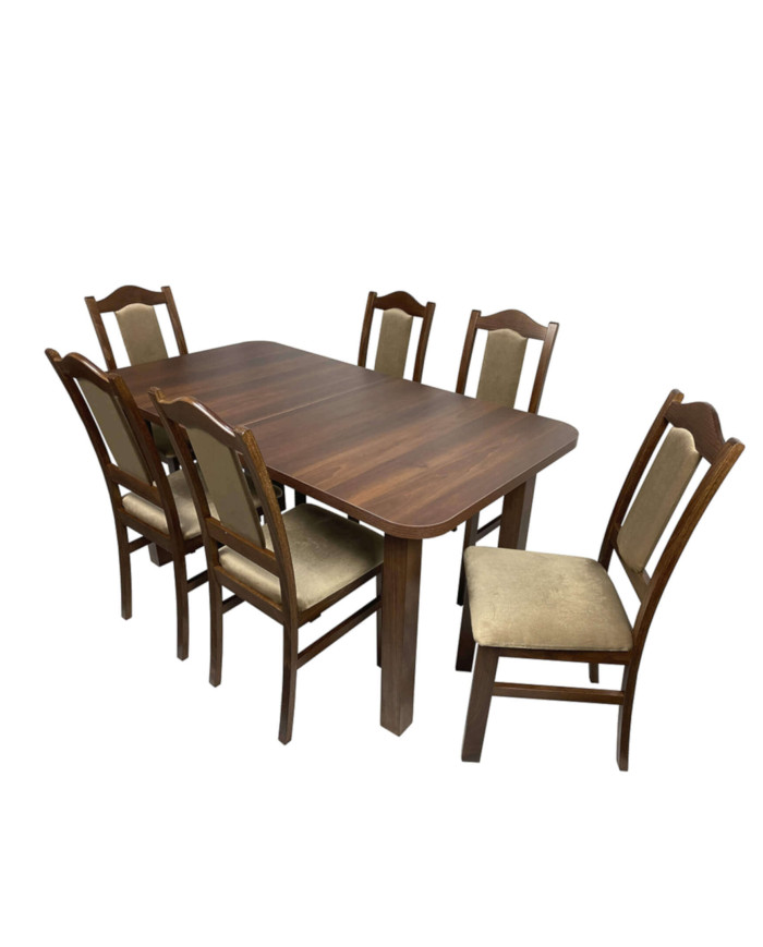 Zestaw stołowy nr 28, stół nr 19 Laminat + 6 krzeseł Bis, FEMIX