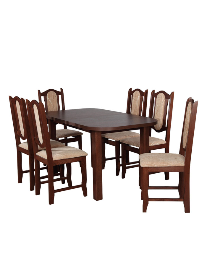 Zestaw stołowy nr 27, stół nr 12 Laminat + 6 krzeseł KP10, FEMIX