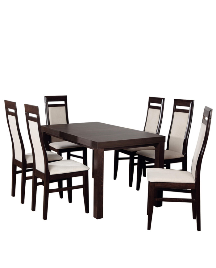 Zestaw stołowy nr 3, stół nr 15 Camilla + 6 krzeseł Mydełko, FEMIX