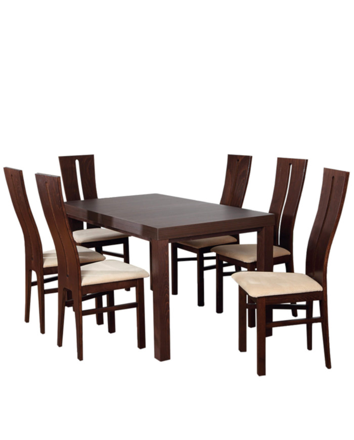 Zestaw stołowy nr 1, stół nr 15 Camilla + 6 krzeseł Andre 1, FEMIX