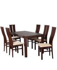 Zestaw stołowy nr 1, stół nr 15 Camilla + 6 krzeseł Andre 1, FEMIX