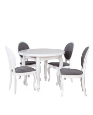 Zestaw stołowy nr 2, stół nr 5 Fornir + 4 krzeseł Sofia, FEMIX