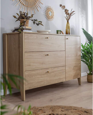Komoda Cozy CZ-04, drzwi, szuflady, dąb olejowany, LENART Komoda Cozy CZ-04, drzwi, szuflady, dąb olejowany, LENART
