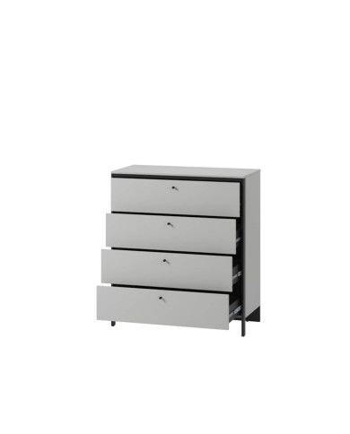 Komoda Gris GS-03 z oświetleniem, szuflady, szary/ czarny, LENART Komoda Gris GS-03 z oświetleniem, szuflady, szary/ czarny, LENART