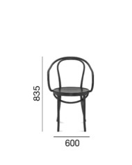 Krzesło z podłokietnikami B-9, gięte, twarde siedzisko, FAMEG