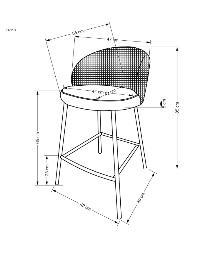 Hoker H113, czarny/biały, zaoblone oparcie, nogi metalowe złote, HALMAR