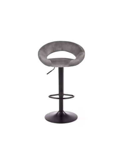 Hoker H102, popielaty, dekoracyjne wycięcie, regulacja wysokości, noga metalowa czarna. HALMAR Hoker H102, popielaty, dekoracyjne wycięcie, regulacja wysokości, noga metalowa czarna. HALMAR