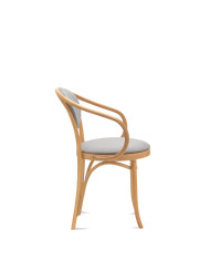Krzesło z podłokietnikami B-9/1, gięte, tapicerowane siedzisko i oparcie, FAMEG