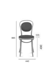 Krzesło A-10, gięte, tapicerowane siedzisko i oparcie, FAMEG