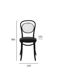 Krzesło A-10/1, gięte, tapicerowane siedzisko, wyplatane oparcie, FAMEG