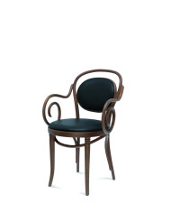 Krzesło z podłokietnikami B-10, gięte, tapicerowane siedzisko i oparcie, FAMEG