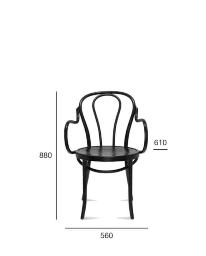 Krzesło z podłokietnikami B-18, gięte, twarde siedzisko, FAMEG