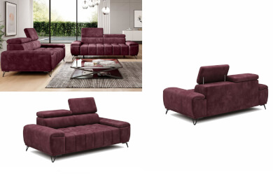 sofa kanapa do salonu z regulowanymi zagłókami