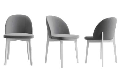 nowoczesne krzesło z zaoblonym oparciem i drewnianym stelażem