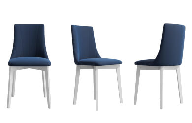 krzesła tapicerowane, drewniane nogi, do salonu, niebieskie