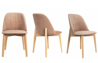 nowoczesne krzesła tapicerowane z bukowymi nózkami