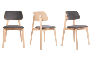 krzesła z nakładaną tapicerką na siedzisko i oparcie, stelaż bukowy