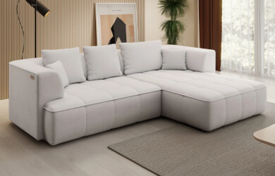 naroznik typu L z wysuwanym elektrycznie siedziskiem,