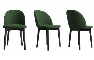 krzesło z zaoblonym oparciem i siedziskiem, mebel do nowoczesnych wnętrz