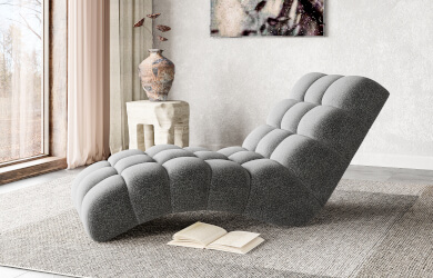 grafitowy szezlong leżanka do salonu