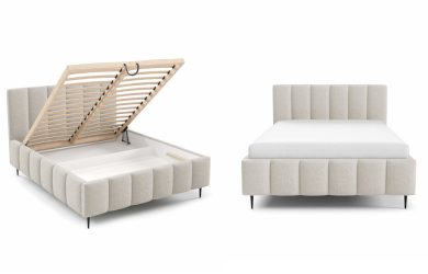 łóżko tapicerowane Lunaro na czarnych stópkach