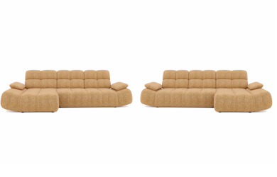 nowoczesny brązowy naroznik Gamba z przeszyciami i przestawnymi oparciami