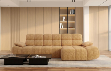 brązowy naroznik Gamba z przeszyciami i przestawnymi oparciami