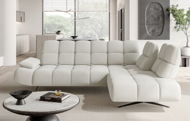 nowoczesny naroznik prado typu L do salonu na wysokich nóżkach