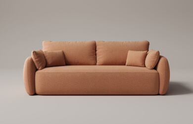 elegancka i nowoczesna sofa do salonu z funkcją spania codziennego i pojemnikiem na pościel