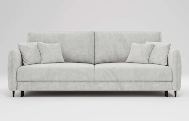 sofa rozkładana z pojemnikiem na pościel do salonu