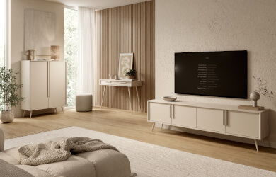 toaletka, komoda wysoka, szafka rtv w kolorze kaszmir do salonu i pokoju dziennego