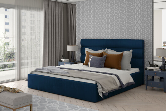 Łóżka tapicerowane w nowoczesnych aranżacjach z eleganckim wezgłowiem