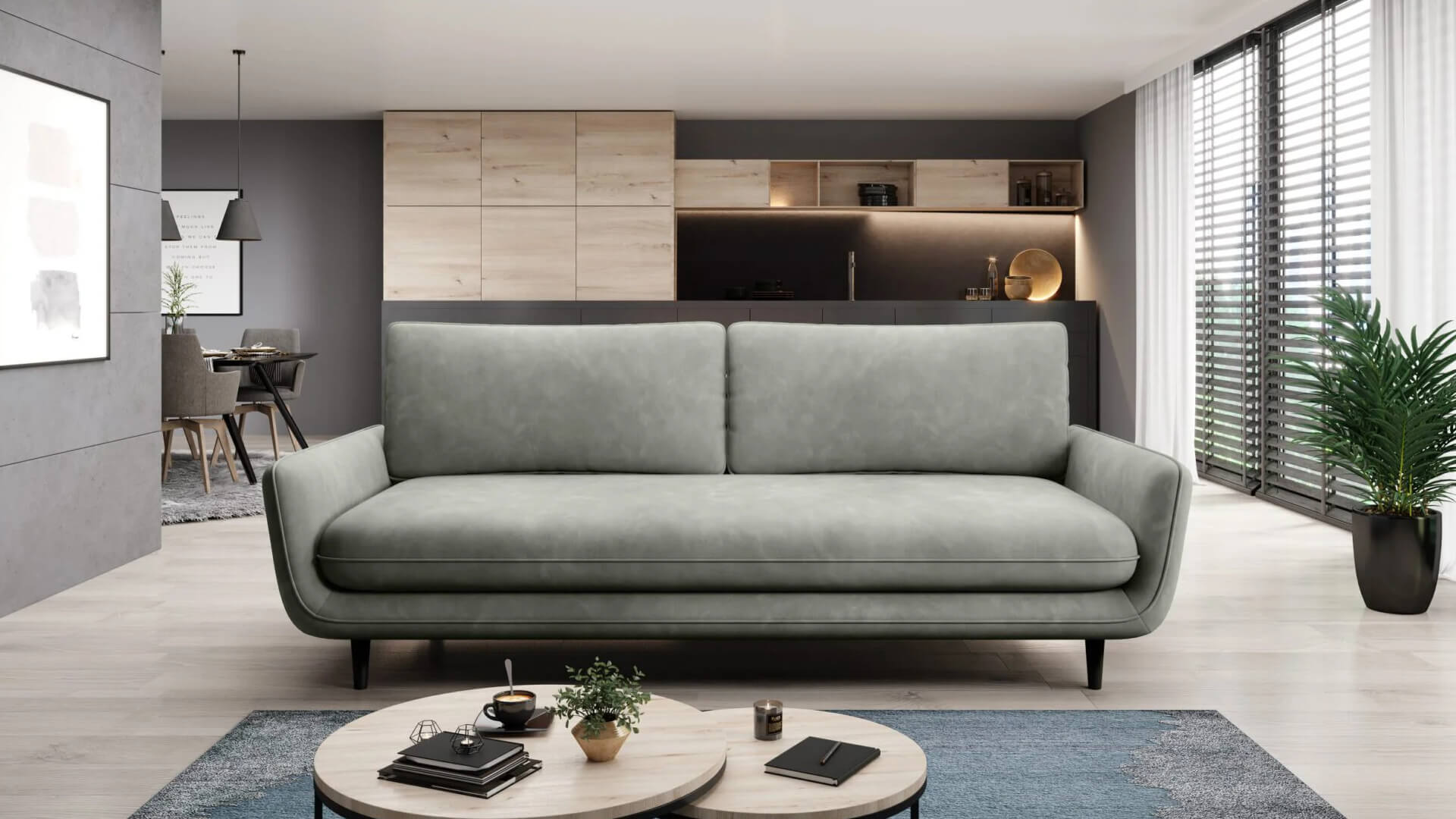 Piękna rozkładana sofa z funkcją spania typu DL