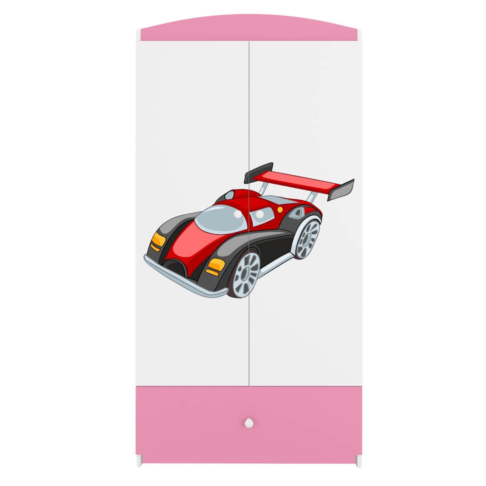 Dodatki w kolorze: różowym/auto wyścigowe
