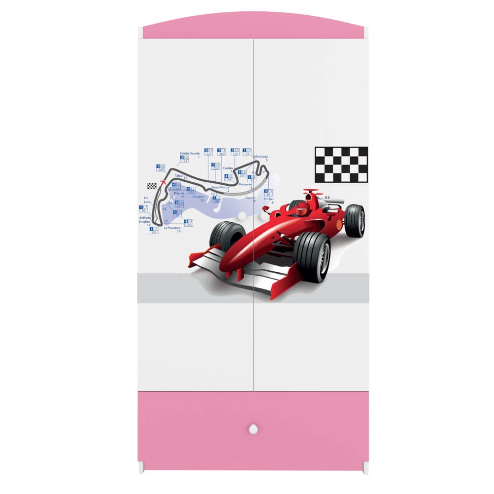 Dodatki w kolorze: różowym/auto formuła F1